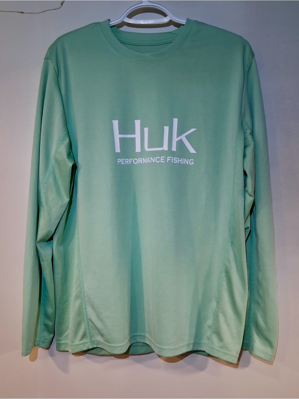Huk Light Green Performance Tee with White Logo